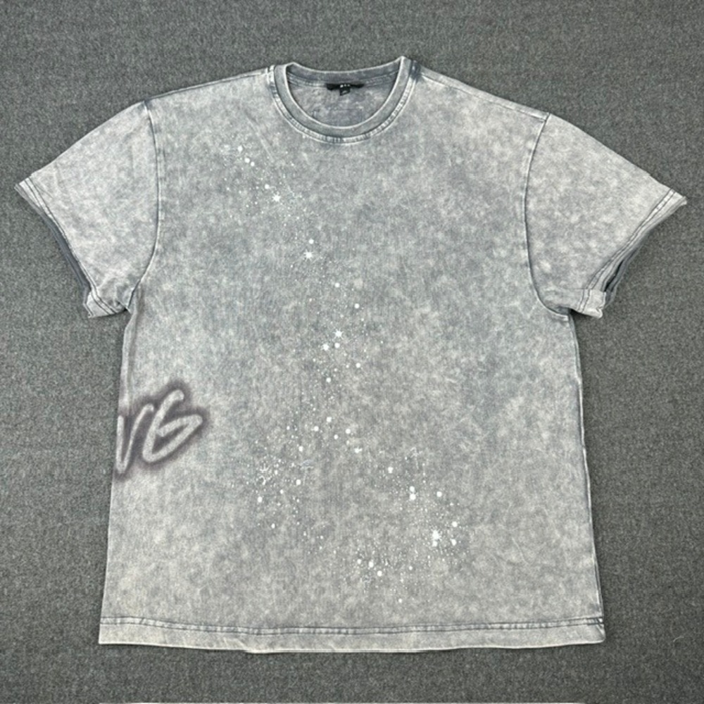 BTS World Tour Arirang Big Dipper T-Shirt Grey Acid Wash Cotton Mens Medium